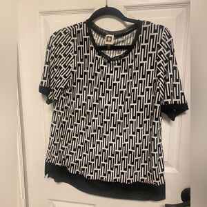 black and white Anne Klein blouse